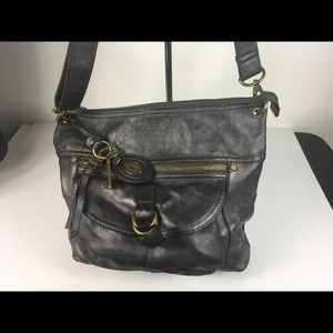 fossil long live vintage crossbody gray leather